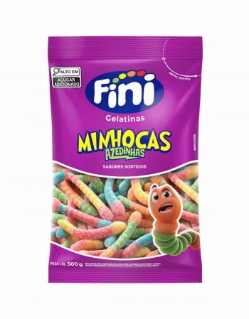 Bala De Gelatina Fini Minhocas Cítricas 500g