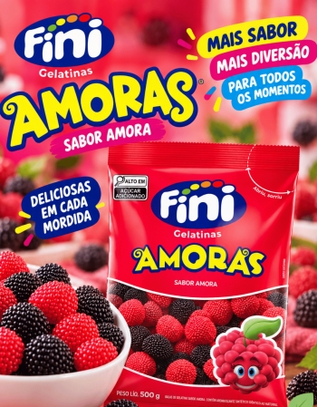 Bala De Gelatina Fini Amoras 500g