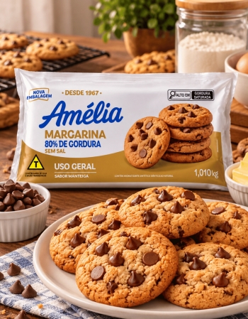 Margarina Amélia 80% Lipídios Sem Sal Vigor 1,010kg