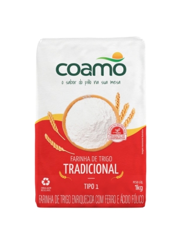Farinha de Trigo Tipo 1 Tradicional 1kg - Coamo