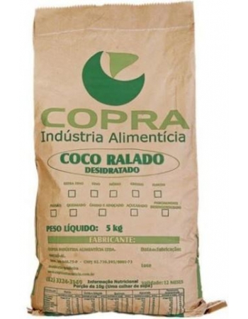 Coco Fino Úmido e Adoçado 5kg - Copra