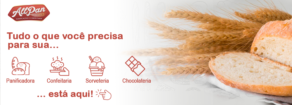 Banner, Allpan, Confeitaria, Loja, Sorveteria, Chocolateria, Panificação, Padaria